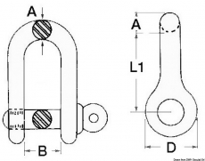 Schkel aus rostfreiem Stahl AISI 316 22 mm