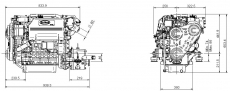 Dieselmotor Sol SK 60 mit 4 Zylindern 60 PS mit TM 345 Wendegetriebe 2,47