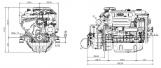 Dieselmotor Sole SM 94mit 4 Zylindern 94 PS mit TM 345 hydraulischem Wendegetriebe 2,47