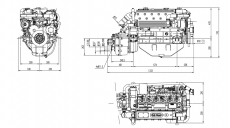 Dieselmotor Sole SM 105 L mit 6 Zylindern 76 PS mit TM 93 hydraulischem Wendegetriebe 2,09