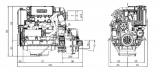 Dieselmotor Sole SDZ 165 mit 4 Zylindern 160 PS mit TM 170A hydraulischem Wendegetriebe 2,60
