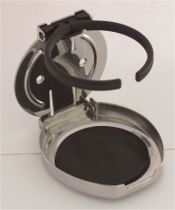 Klappbarer Glas/Dosehalter aus glnzendem, rostfreiem Edelstahl