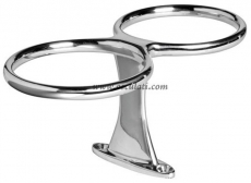 Glashalterfür 2 Gläser Außenmaß: 216x106mm aus hochglanzpoliertem rostfreiem Stahl AISI 316. Glashalterfür 2 Gläser Außenmaß: 216x106mm aus hochglanzpoliertem rostfreiem Stahl AISI 316.