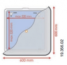 Sonnendeckgardine mit M�ckennetz 600 x 600 mm