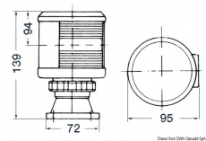 DHR Navigationslicht grnes Rundumlicht mit Sockel 360 Grad 25W 24 V