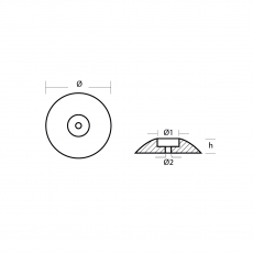 Ruderblatt und Trimm Anode Durchmesser 110mm Aluminium