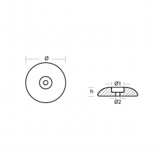 Ruderblatt und Trimm Anode schwere Ausfhrung Durchmesser 110mm Zink
