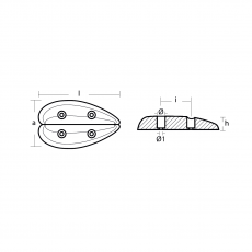 Plattenanode oval 112x66x19 Zink