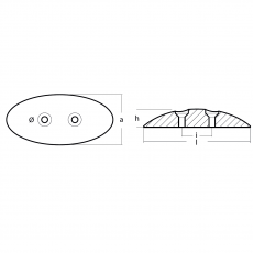 Plattenanode oval 112x19x53 Magnesium