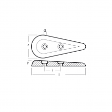 Plattenanode Tropfenform 136X58X14 Zink