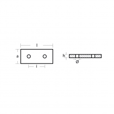 Plattenanode 100x45x10 H.C. Zink