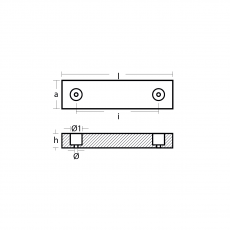 Plattenanode 217x60x30 Zink