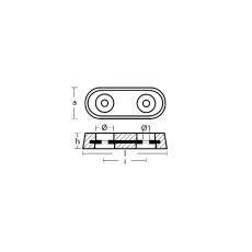 Plattenanode Anodes Vetus 100x45x18 Zink