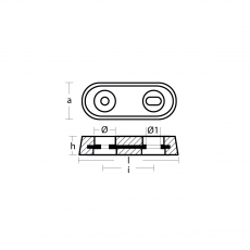Plattenanode Anodes Vetus Type 15 150x60x25 Magnesium