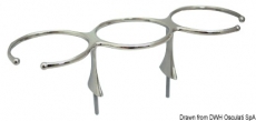 Glashalter für 3 Gläser Außenmaß: 311x106mm aus hochglanzpoliertem rostfreiem Stahl AISI 316. Glashalter für 3 Gläser Außenmaß: 311x106mm aus hochglanzpoliertem rostfreiem Stahl AISI 316.