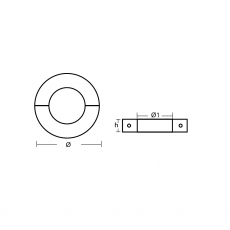 Wellenanode slim type Shaft collar Anode Aluminium Welle 40mm