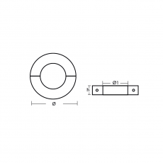 Wellenanode large type Shaft collar Anode Zink Welle 350mm