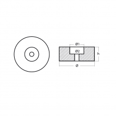 Rumpf und Heckanoden Disc anode for Stern Zink 1,96kg