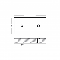 Anoden anschraubbar Plattenanoden Bolt on Anode for Hull 220x100x30 Zink
