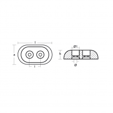 Anoden anschraubbar Plattenanoden oval Serie Hydromarine Zink
