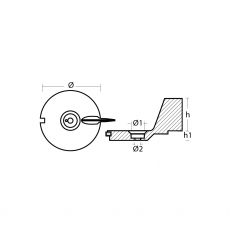 Mercury Skeg for trim tab Anode 25PS 94286 T Zink