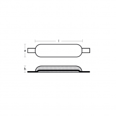 Anschwei Anode ovaler Typ mit Lasche Series fino Tecnoseal Aluminium 1,8 Kg