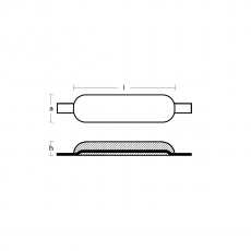 Anschwei Anode ovaler Typ mit Lasche Series da Tecnoseal Aluminium 3,2 Kg