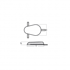 Anschwei Anode mit 2 Bndern straps Tecnoseal Aluminium 11 Kg