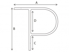 Steg-Profilleisten P-Profil 2,4m schwarz
