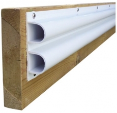 Steg-Profilleisten Doppelt D-Profil 2,4m wei�