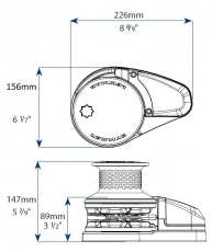Ankerwinde Lewmar VX3 GD Kettennuss und Verholspill f�r Kette DIN766 10mm