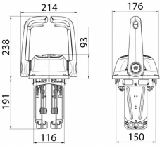 Zweihebel-Schaltbox Ultraflex zweimotorig B502B verchromt