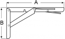 Einklappbarer Arm fr Tische Sperre offen bis 150kg Lnge 300mm Typ Soft Close