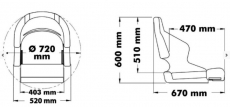 Anatomischer Sitz H52 RAL 9010