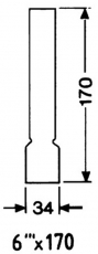 Lampenylinder 6&quote; 34x170mm fr Petroleumlampen LG06170