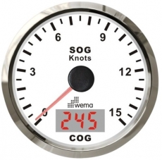 Silverline GPS Tachometer WEMA 15kn - 27km/h weiß Silverline GPS Tachometer WEMA 15kn - 27km/h weiß
