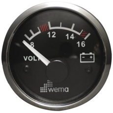 Voltmeter Spannungsanzeige WEMA schwarz 8 bis 16V Voltmeter Spannungsanzeige WEMA schwarz 8 bis 16V