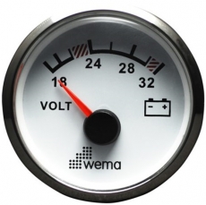 Voltmeter Spannungsanzeige WEMA weiß 18 bis 32V Voltmeter Spannungsanzeige WEMA weiß 18 bis 32V