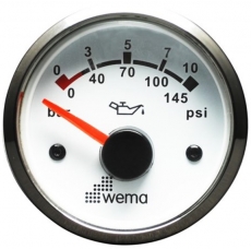 Anzeige Öltdruck weiß Anzeige 10/145 bar/psi Messbereich 10-185 Ohm Anzeige Öltdruck weiß Anzeige 10/145 bar/psi Messbereich 10-185 Ohm