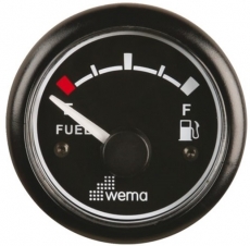 Anzeige Treibstoff schwarz 0-190 Ohm WEMA Serie Black White Anzeige Treibstoff schwarz 0-190 Ohm WEMA Serie Black White
