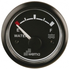 Anzeige Wasser schwarz 0-190 Ohm WEMA Serie Black White Anzeige Wasser schwarz 0-190 Ohm WEMA Serie Black White