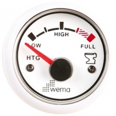 Anzeige Schmutzwasser weiß 240-33 Ohm WEMA Serie Black White Anzeige Schmutzwasser weiß 240-33 Ohm WEMA Serie Black White