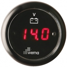 Voltmeter Spannungsanzeige LED WEMA Serie Black White schwarz 8 bis 32V Voltmeter Spannungsanzeige LED WEMA Serie Black White schwarz 8 bis 32V