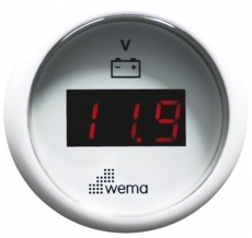 Voltmeter Spannungsanzeige LED WEMA Serie Black White weiß 8 bis 32V Voltmeter Spannungsanzeige LED WEMA Serie Black White weiß 8 bis 32V