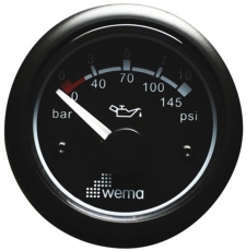Öltdruck Anzeige von WEMA Serie Black White 0-10 bar schwarz Öltdruck Anzeige von WEMA Serie Black White 0-10 bar schwarz