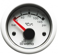 Öltdruck Anzeige von WEMA Serie Black White 0-10 bar weiß Öltdruck Anzeige von WEMA Serie Black White 0-10 bar weiß
