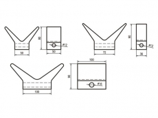 V-Buggabel aus Polyurethan 100 x 100mm