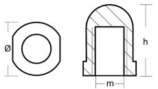 Renault Propelleranode f�r Welle 40mm Magnesium 27x1,5mm