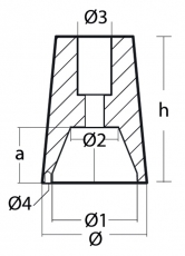 Riva Propeller Anode 48 Acquariva fr Welle 40mm Magnesium