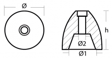 Riva Propeller Anode replacement fr Welle 20 bis 30mm Zink